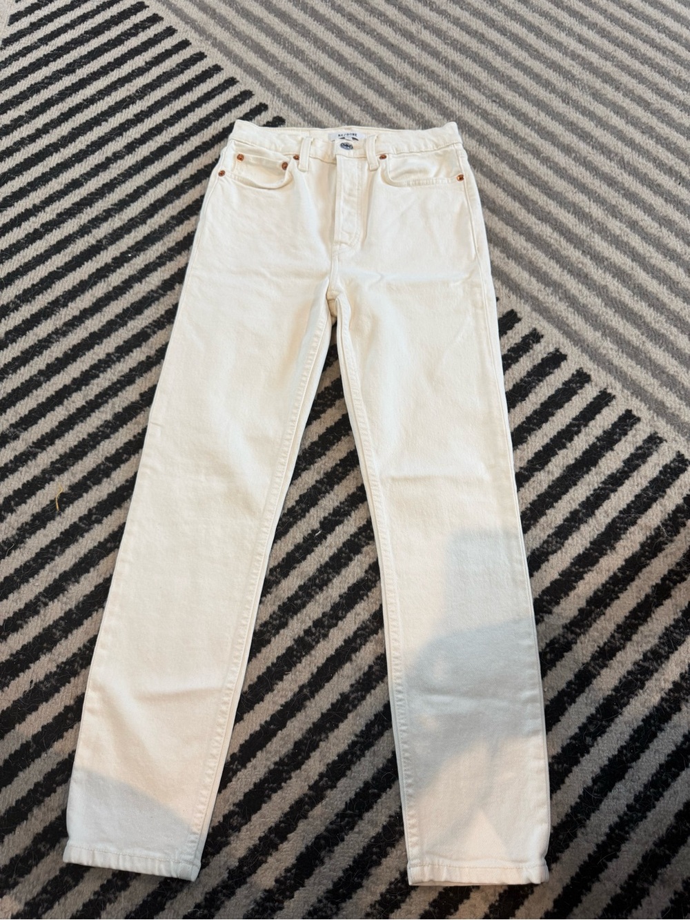 Re/Done Off-White High-Rise Jeans